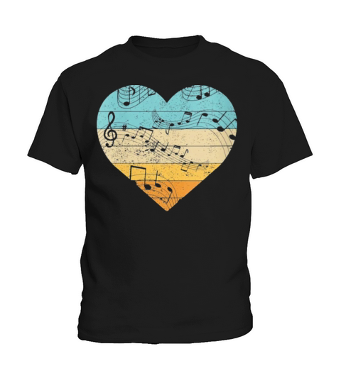 345Vintage Heart Music Notes Teacher Kids T-Shirt