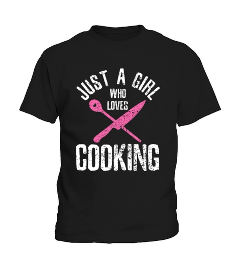 Cook Just A Girl Who Loves Cooking Chef Vintage Kids T-Shirt