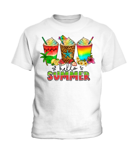 Hello Summer Beach Vintage Wild Free Flower Kids T-Shirt