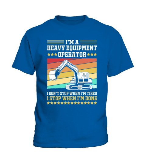 Retro Excavator Im A Heavy Equipment Operator Kids T-Shirt