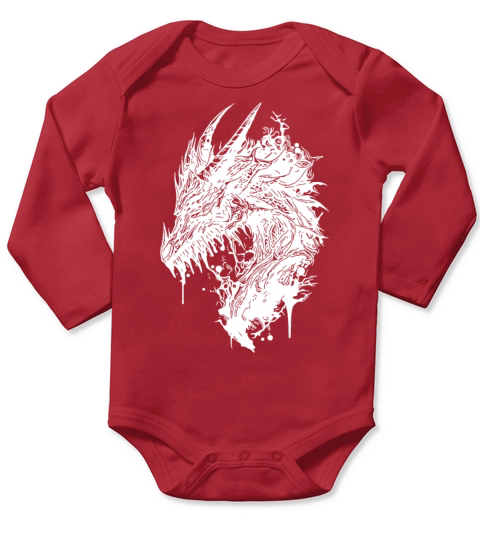Creepy Vintage Dragon Long Sleeve Baby One-Piece