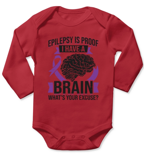 Epilepsy Brain Purple Ribbon Epileptic Epilepsy Long Sleeve Baby One-Piece