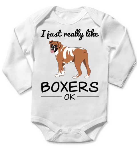German Boxer Dog Lover Quote Gift Long Sleeve Baby One-Piece