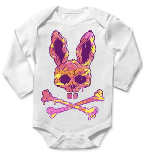 Rabbit Skull Psycho Horror Long Sleeve Baby One-Piece