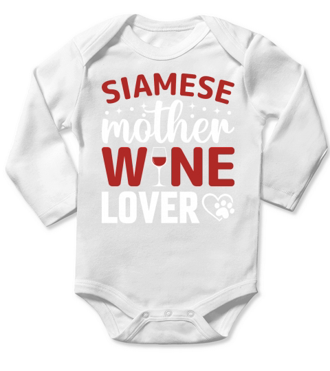 Siamese Mother Wine Lover Long Sleeve Baby One-Piece