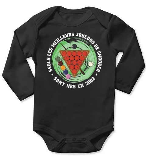 Snooker born in 2002 Vintage Birthday Snooker Long Sleeve Baby One-Piece