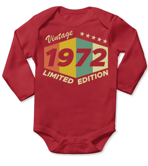 vintage 1972 limited edition new Long Sleeve Baby One-Piece