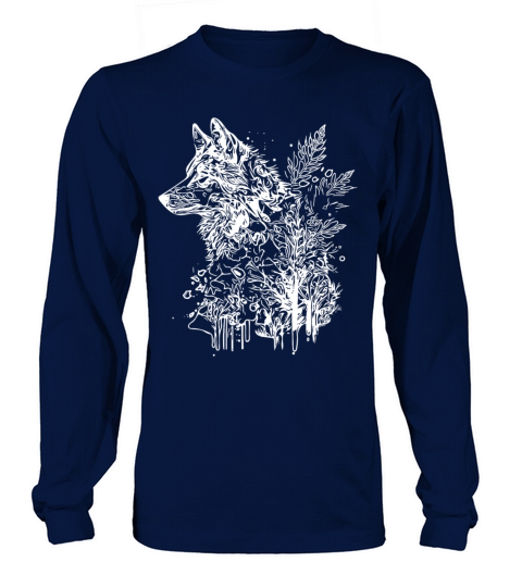 Vintage Wolf Head Portrait Nature Ink Tattoo Style Long sleeved Unisex