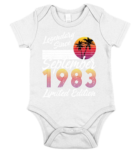 40th birthday september 1983 legendary since 1983 Short Sleeve Baby One-Piece