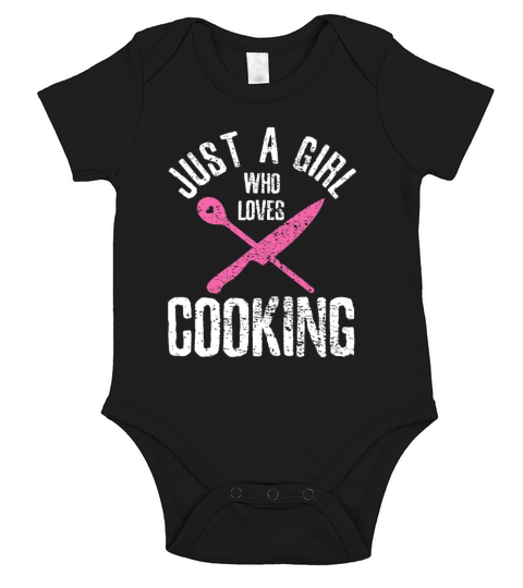 Cook Just A Girl Who Loves Cooking Chef Vintage Short Sleeve Baby One-Piece
