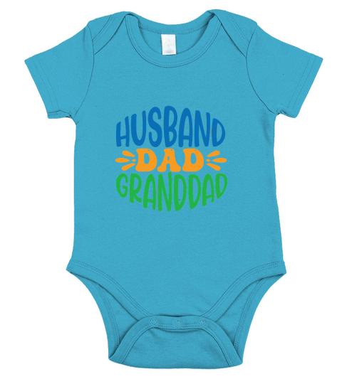 Husband Dad Granddad Happy Fathers Day Short Sleeve Baby One-Piece