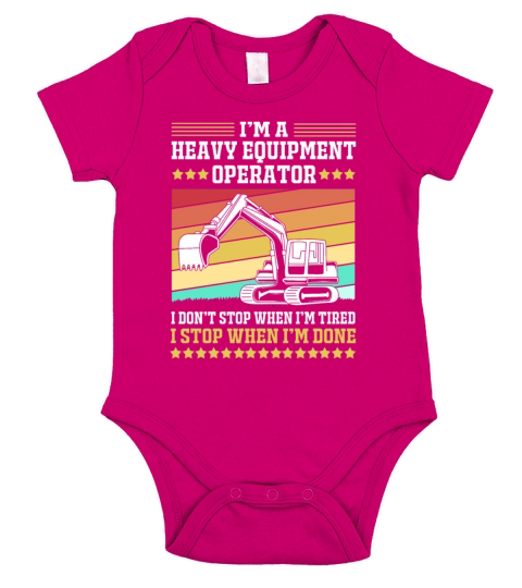 Retro Excavator Im A Heavy Equipment Operator Short Sleeve Baby One-Piece