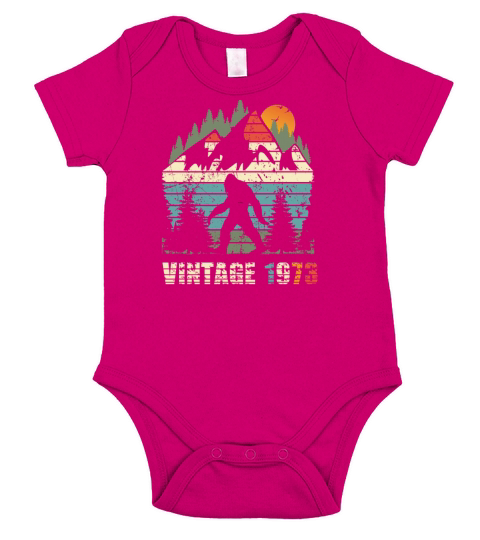 vintage 1973 yeti funny 50th birthday shirt Short Sleeve Baby One-Piece
