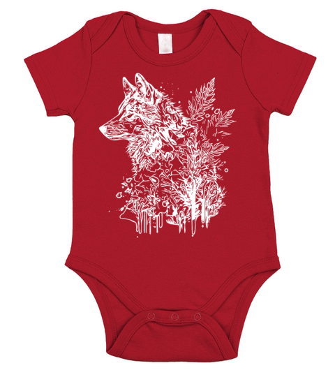 Vintage Wolf Head Portrait Nature Ink Tattoo Style Short Sleeve Baby One-Piece