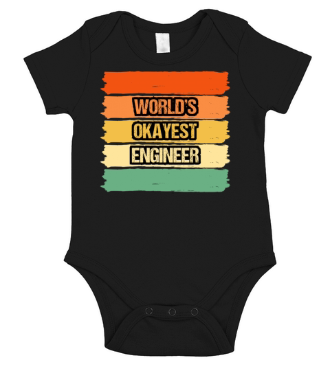 Worlds Okayest Engineer Short Sleeve Baby One-Piece