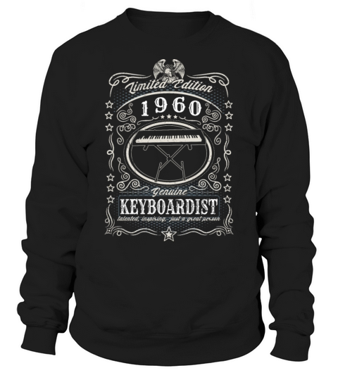 Vintage 1960 Keyboardist Birthday Gift Keyboard Sweatshirt Unisex
