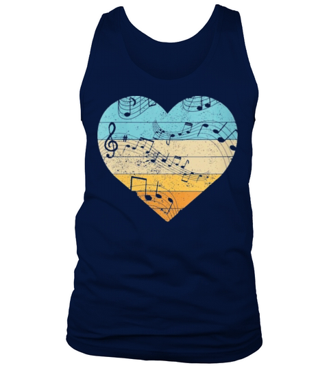 345Vintage Heart Music Notes Teacher Tank Top Unisex