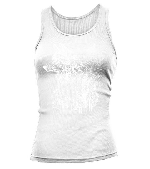 Vintage Wolf Head Portrait Nature Ink Tattoo Style Tank top Woman