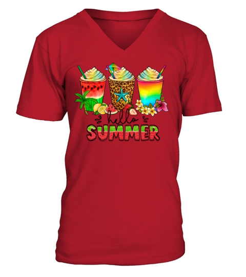Hello Summer Beach Vintage Wild Free Flower V-Neck T-shirt