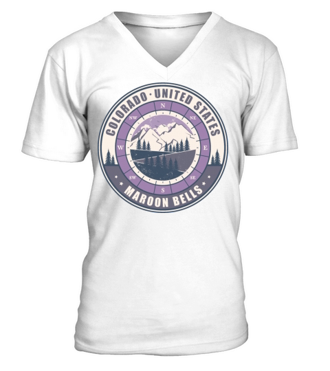 Maroon Bells Colorado United States Vintage Hiking V-Neck T-shirt