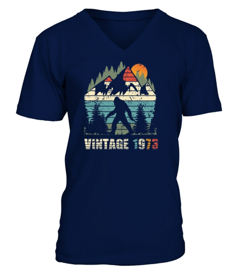 vintage 1973 yeti funny 50th birthday shirt V-Neck T-shirt