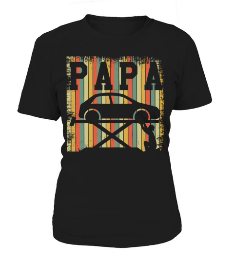 Car Mechanic Papa Retro Vintage Fathers Day Women's T-Shirt