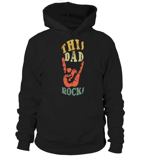 Dad Rocks Rocker Retro Vintage Fathers Day Hoodie Unisex