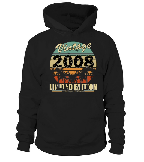 Vintage 2008 Birthday Hoodie Unisex