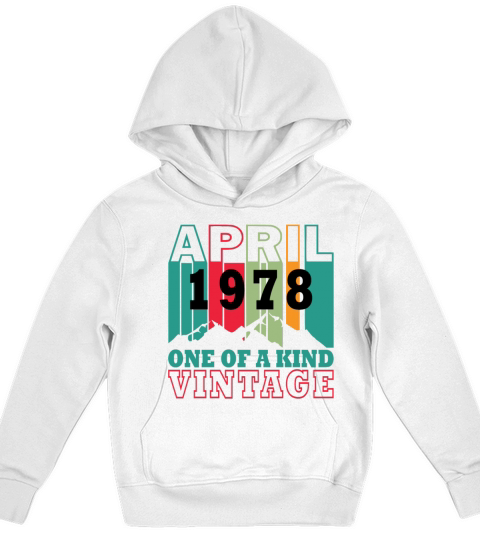 1978 April Birthday Legend Kids Hoodie
