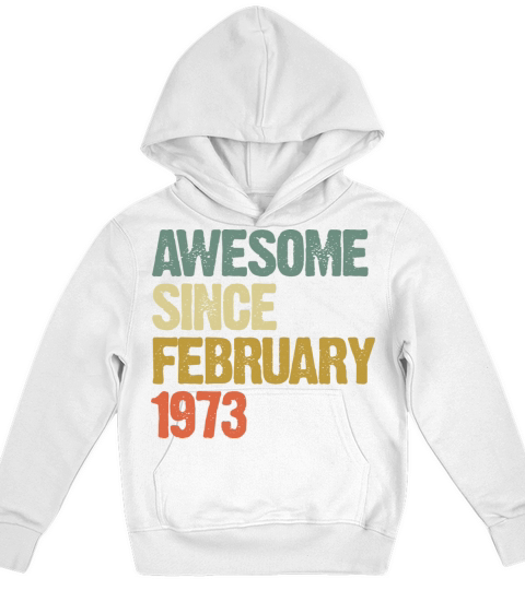 Groovy Retro Awesome Since February 1973 Kids Hoodie