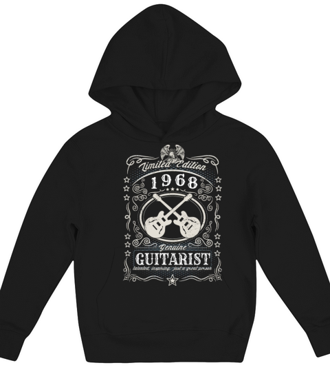 Vintage 1968 Guitarist Birthday Gift Guitar Player Kids Hoodie