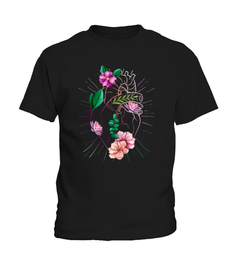Anatomical Heart And Flowers Kids T-Shirt