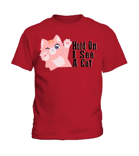 Hold On I See A Cat Vintage Cat Mom Kitten Kids T-Shirt