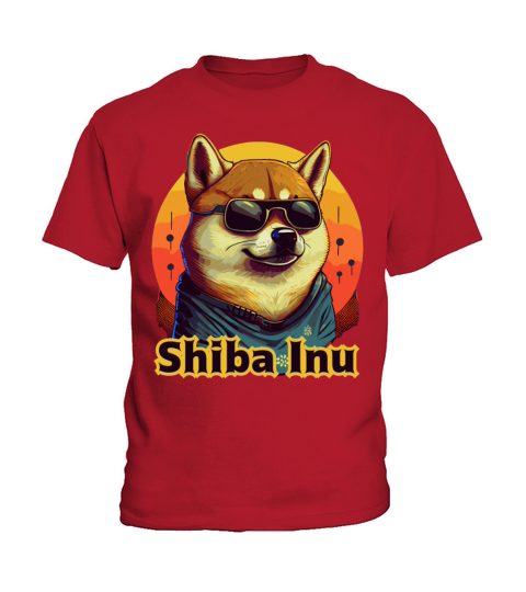 Retro Shiba Inu Sunglasses Funny Pet Lover Kids T-Shirt