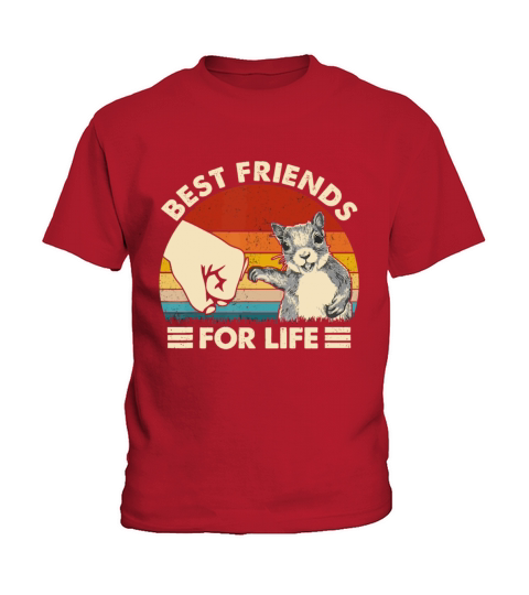 Retro Vintage Squirrel Best Friend For Life Fist B Kids T-Shirt