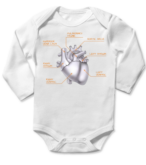 Parts Of Heart Long Sleeve Baby One-Piece