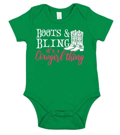 Boots And Bling Its A Cowgirl Thing Short Sleeve Baby One-Piece