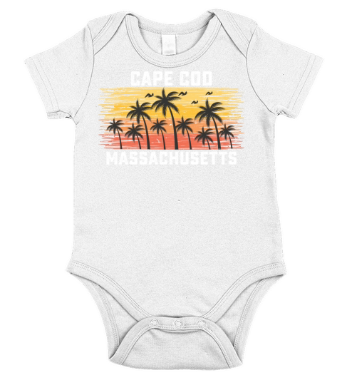 Cape Cod Massachusetts Summer Retro VIntage Short Sleeve Baby One-Piece