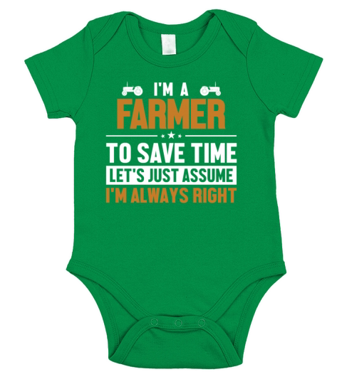 Farmer Lets Assume Im Right Rancher Short Sleeve Baby One-Piece