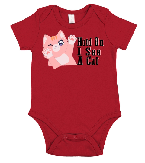 Hold On I See A Cat Vintage Cat Mom Kitten Short Sleeve Baby One-Piece
