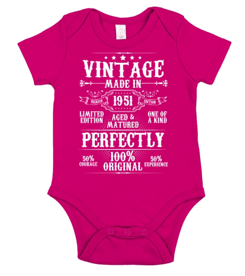 Vintage Made In 1951 Aged Matured Perfectly Short Sleeve Baby One-Piece