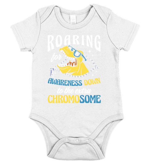 World Down Syndrome Day Dinosaur Awareness Ribbon Short Sleeve Baby One-Piece