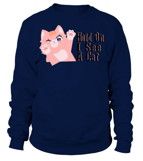 Hold On I See A Cat Vintage Cat Mom Kitten Sweatshirt Unisex