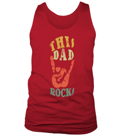 Dad Rocks Rocker Retro Vintage Fathers Day Tank Top Unisex