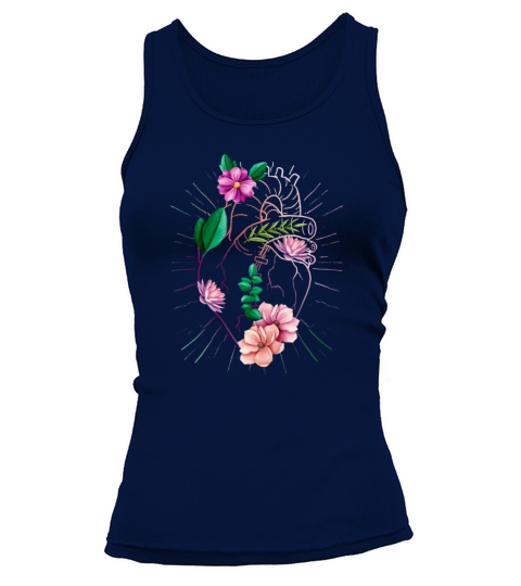 Anatomical Heart And Flowers Tank top Woman