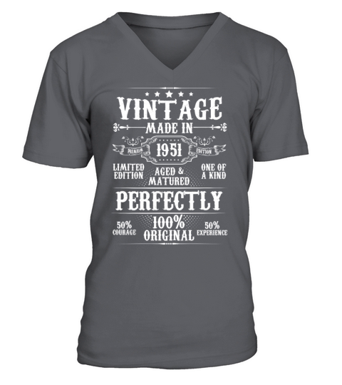 Vintage Made In 1951 Aged Matured Perfectly V-Neck T-shirt