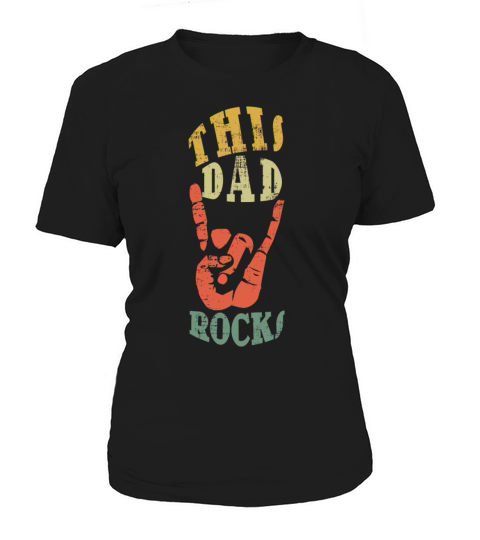 Dad Rocks Rocker Retro Vintage Fathers Day Women's T-Shirt