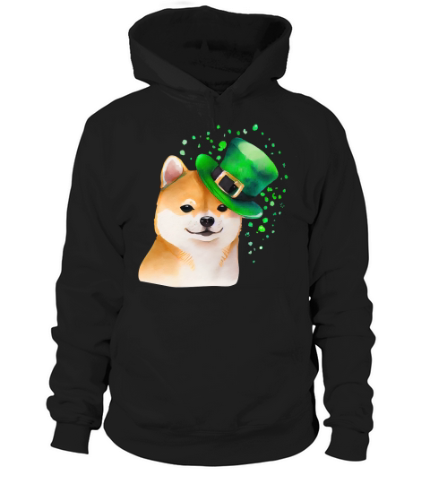 Cute Shiba Inu Dog Saint Patricks Day Hoodie Unisex