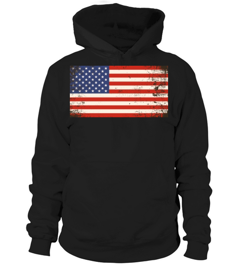 Vintage Retro USA Flag Hoodie Unisex