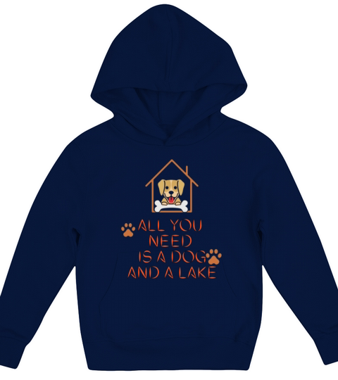 all you need is a dog and a lake Kids Hoodie